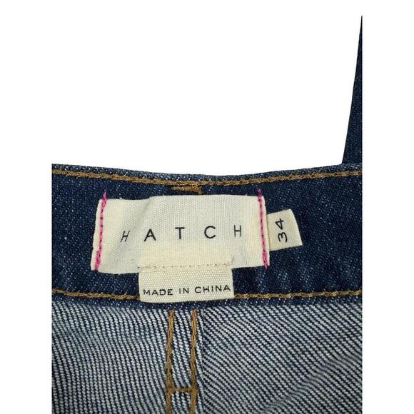 Hatch Maternity The Straight Cropped Jeans Dark Wash True Blue Size 34 W - Picture 5 of 6